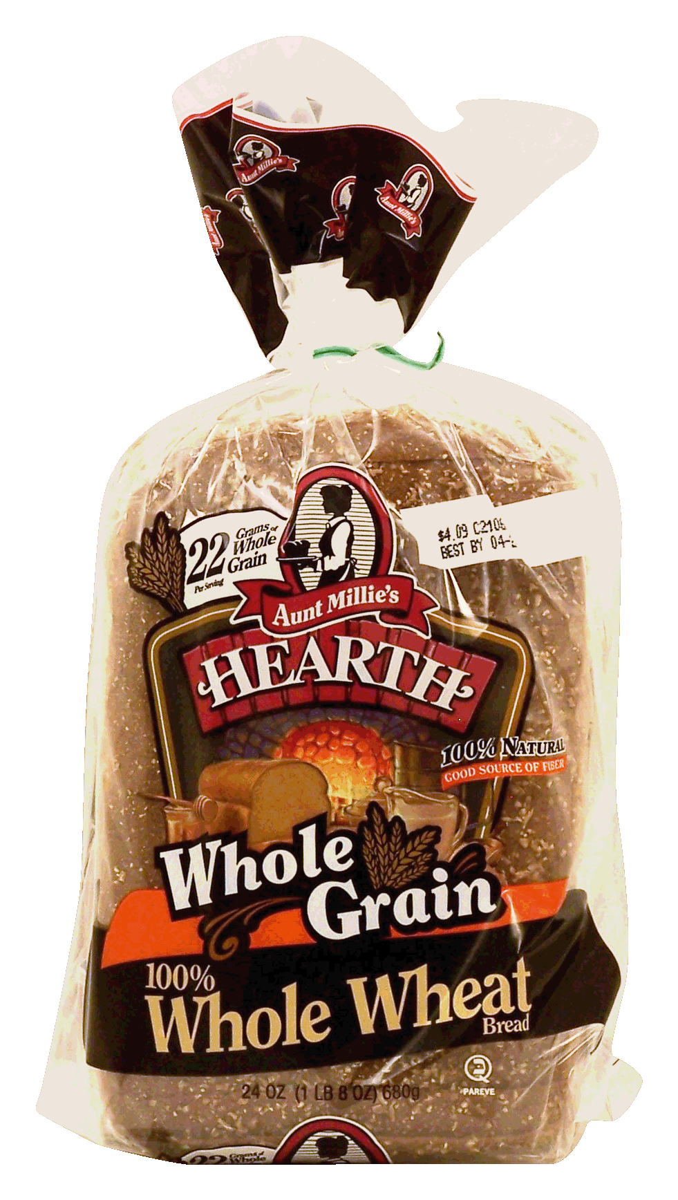 Aunt Mille&nbsp;&nbsp;100% whole wheat sliced bread loaf with honey Full-Size Picture